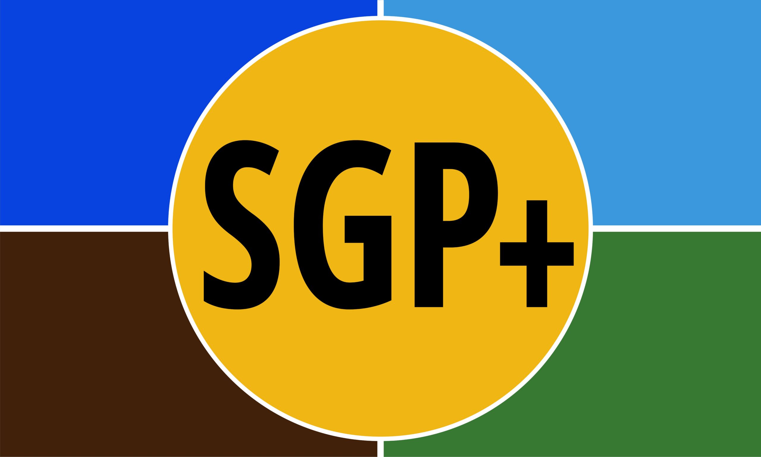 A yellow circle with the word sgp written in it.